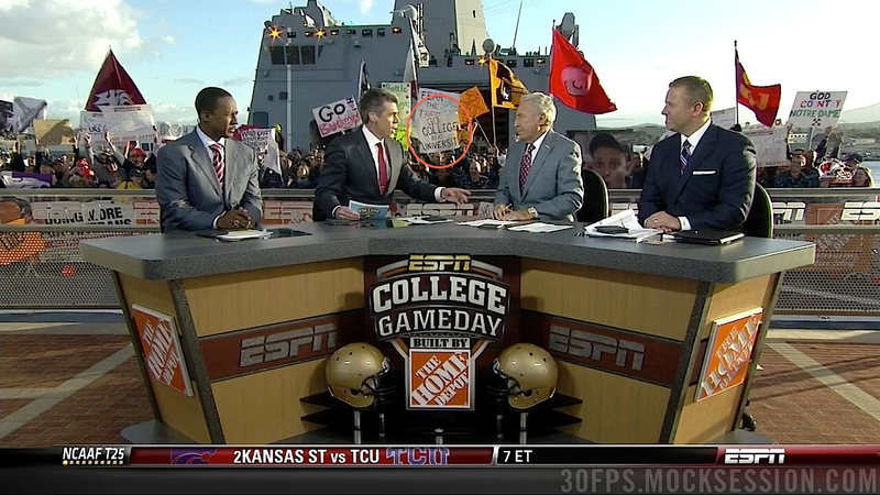 Illustration for article titled "Bring Hockey Back": Your Roundup Of The Best Signs Behind The College Gameday Crew